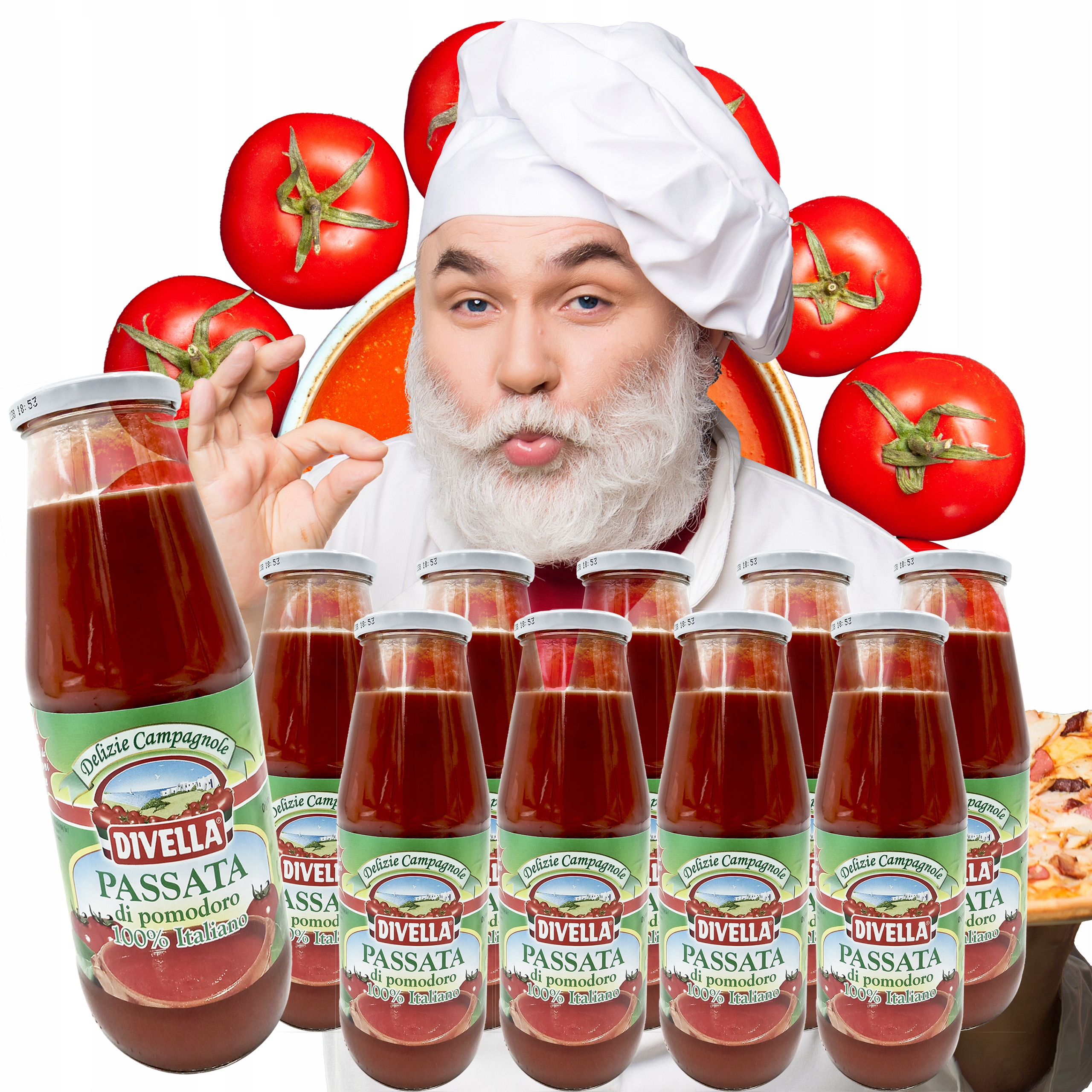Levně 12× Rajčatové pyré Divella Passata 680 g
