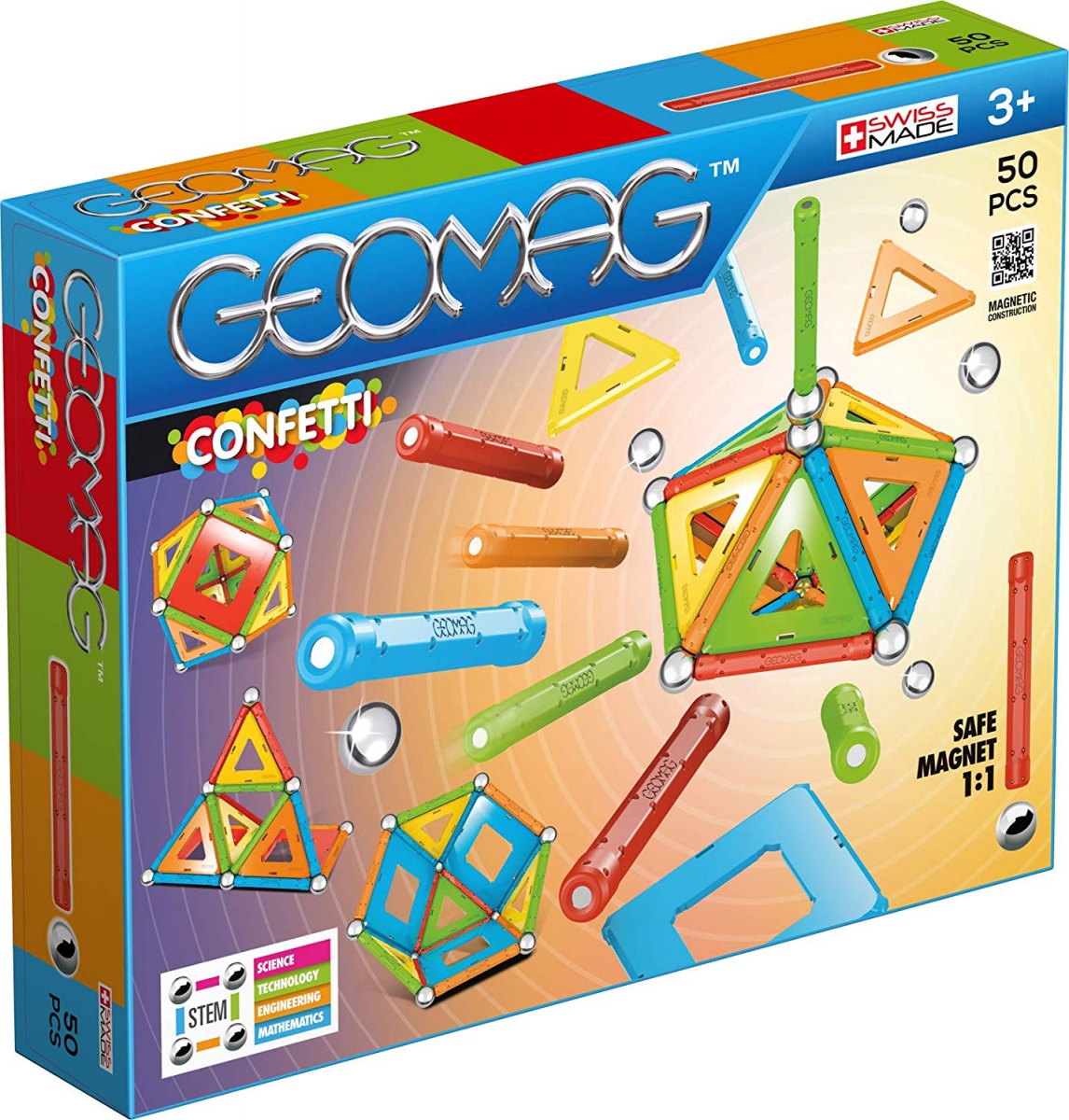 Klocki Magnetyczne Geomag 352 Confetti Construction Toy Multicolor 50 eleme