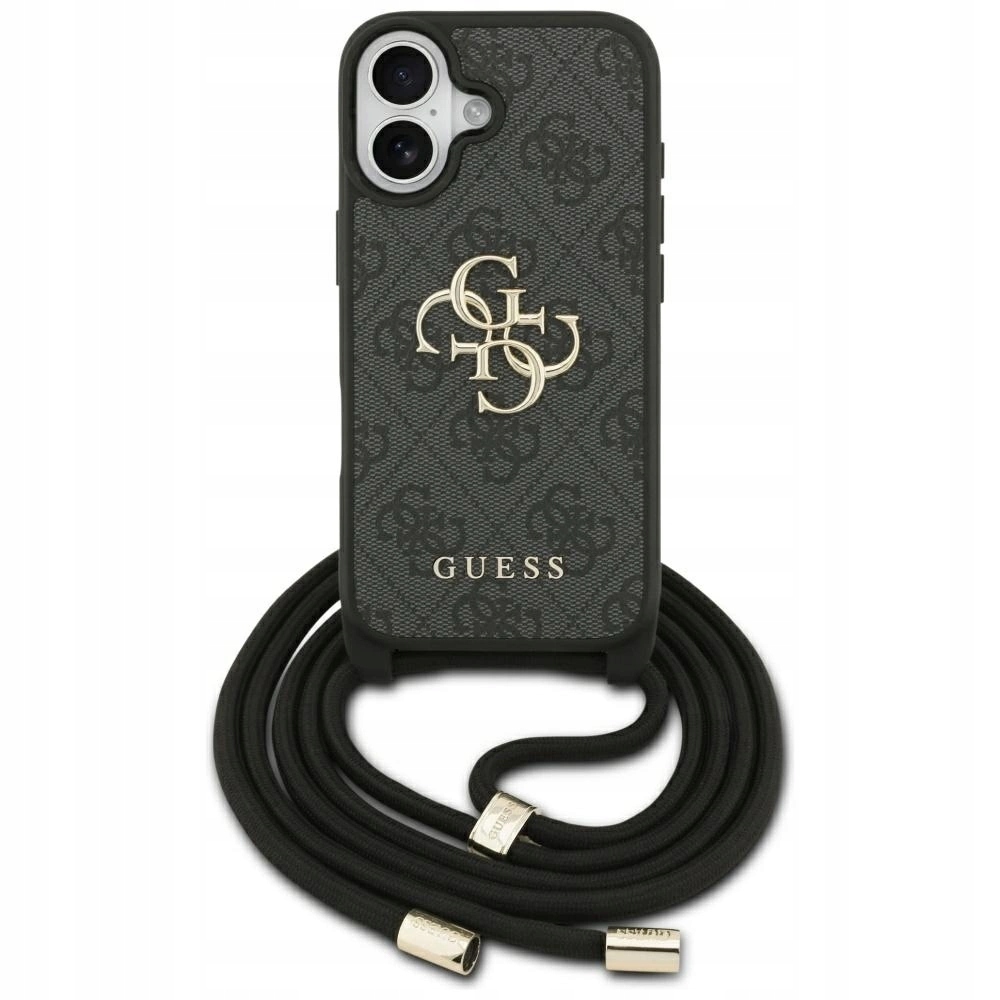 Pouzdro Guess 4G Big Logo Cord Stap Crossbody pro iPhone 17 černé