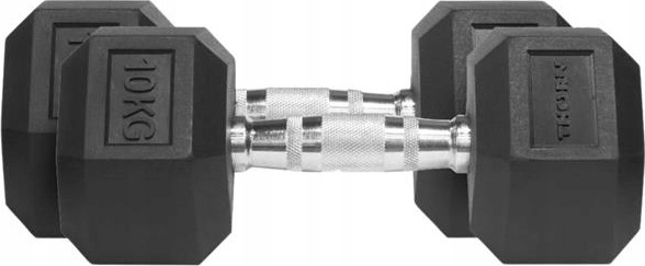 Činky Thorn Fit Hex pogumované, 10,0 Kg X 2 Ks