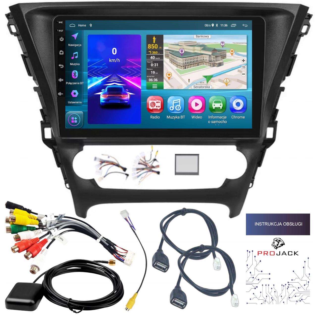 Autorádio Toyota Avensis 2015-2018 Carplay Android Auto 2GB 64GB