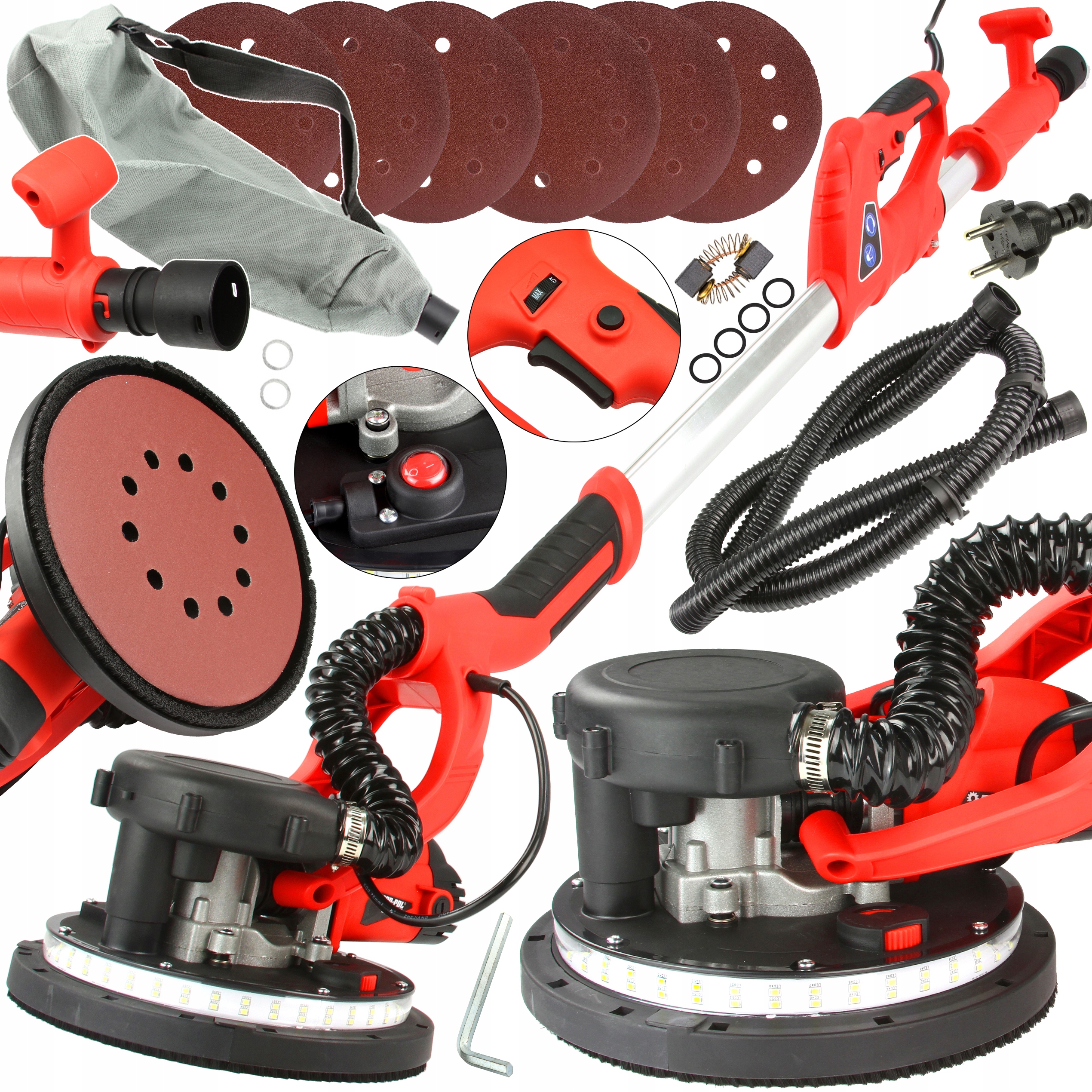 Szlifierka Żyrafa Do Gipsu Gładzi Tynku Led z Wysięgnikiem+worek Org.marpol