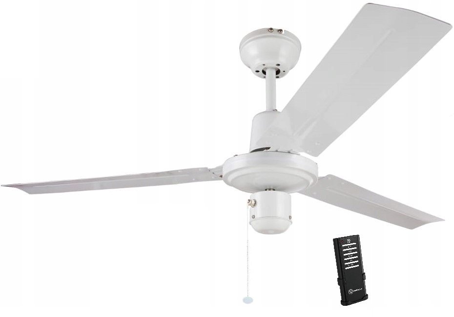Stropný ventilátor Propeller Biely 122 cm Výkonný ventilátor Diaľkový Ovládač