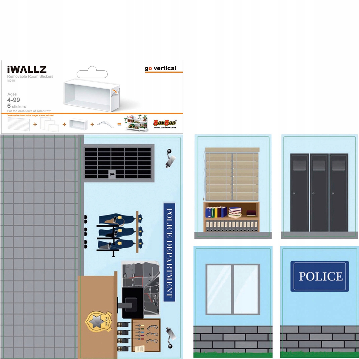 

iWALLZ Naklejki Do Pokoju Na Regał Komenda Policji