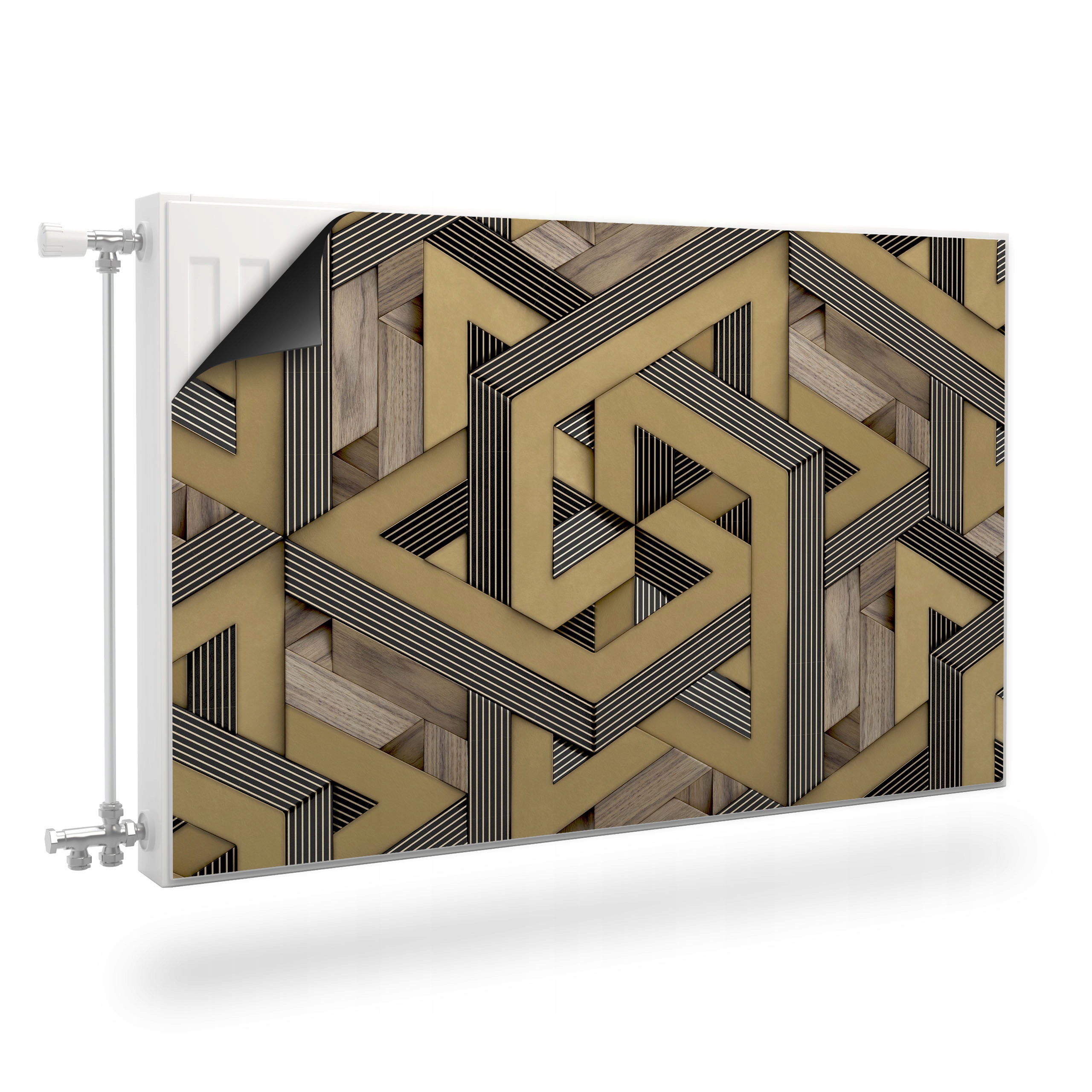 Maskovač Na Radiátor Magnetická Podložka Abstrakce Mozaika Dřevo 120x60