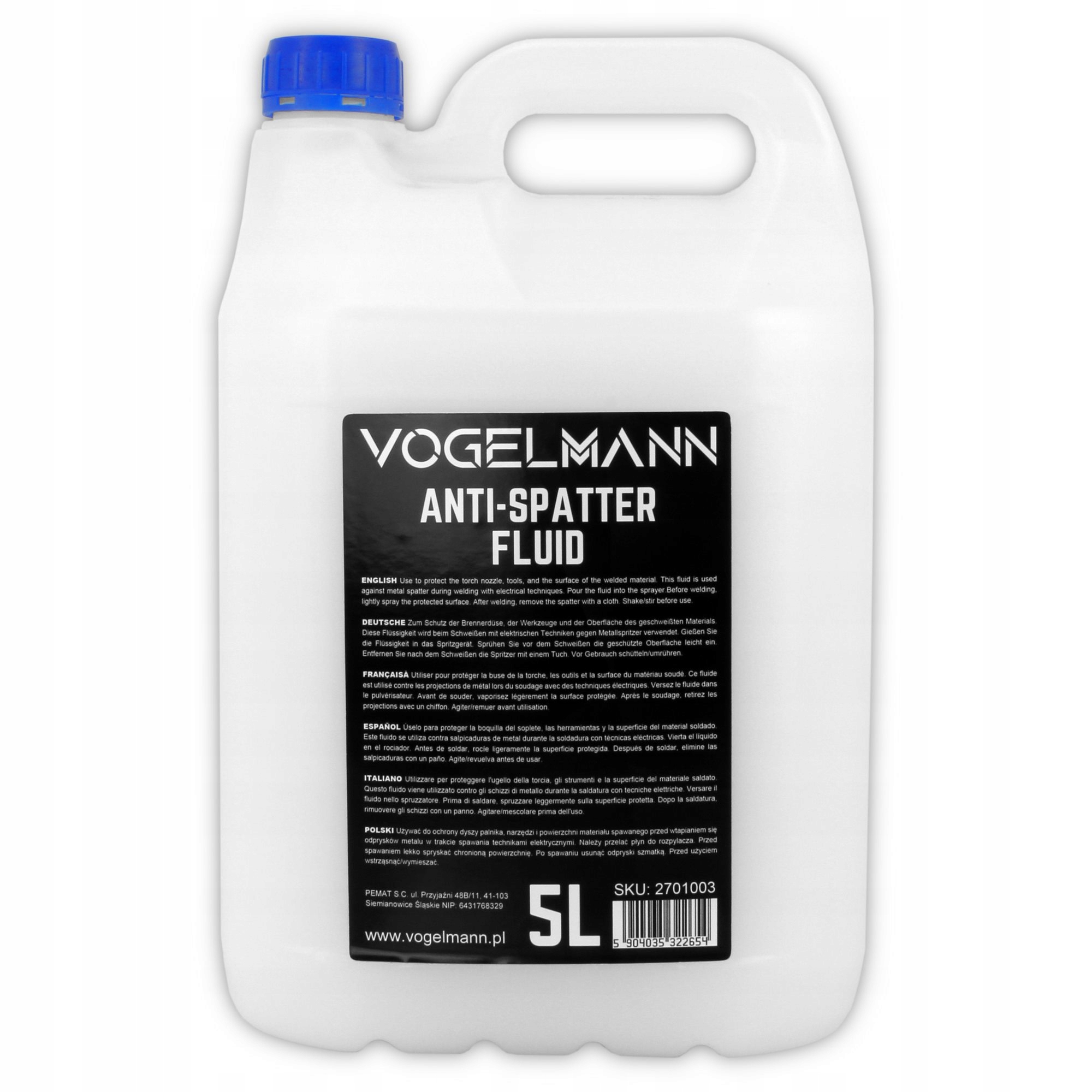 

Vogelmann Płyn antyodpryskowy 5L Spawanie Mig