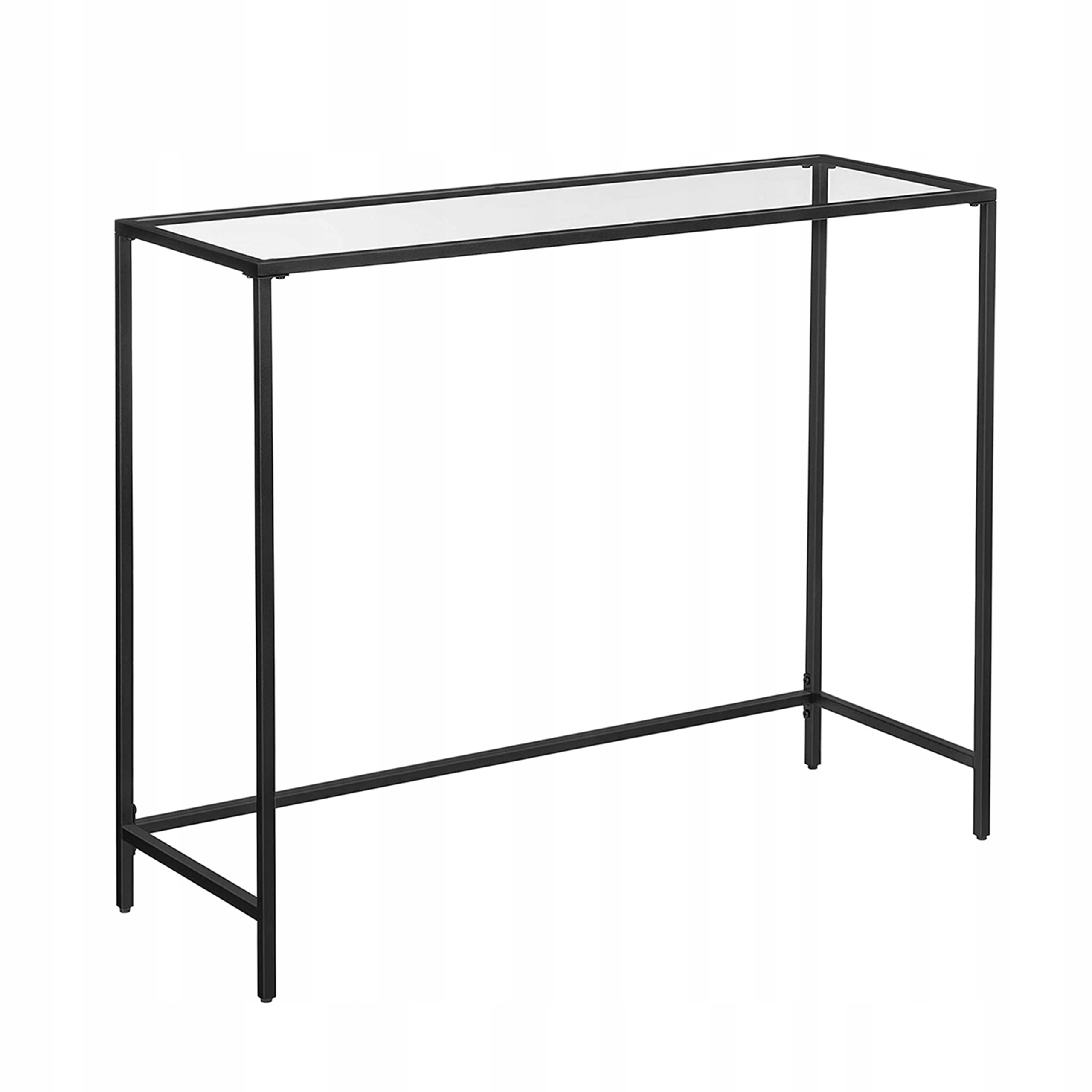 Konferenčný stolík úzky Čierny do predsiene loft Konsona Sklenená polica čierna