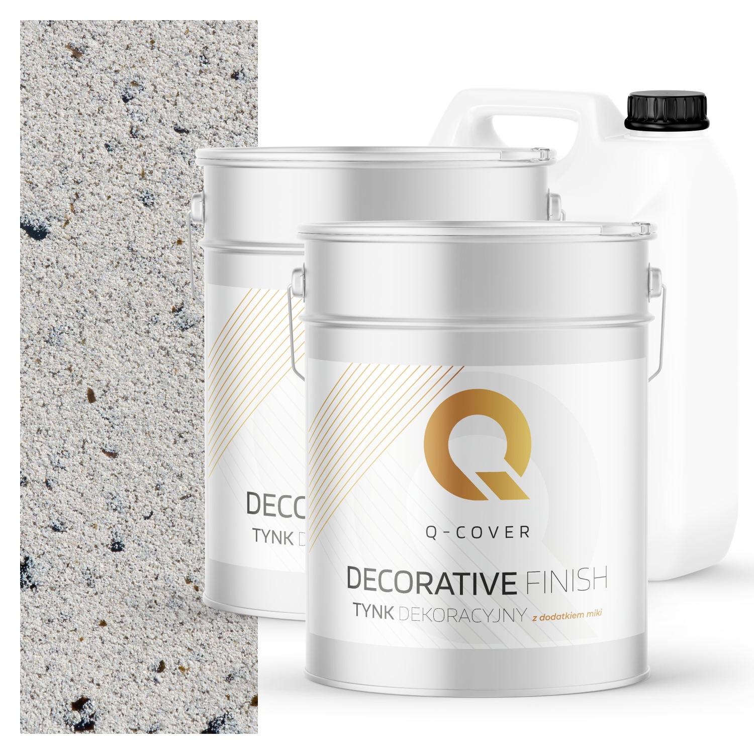 Dekorativní Omítka Sada Na 7 m2 Šedá Světlá S Černou Mikou Grunt D902