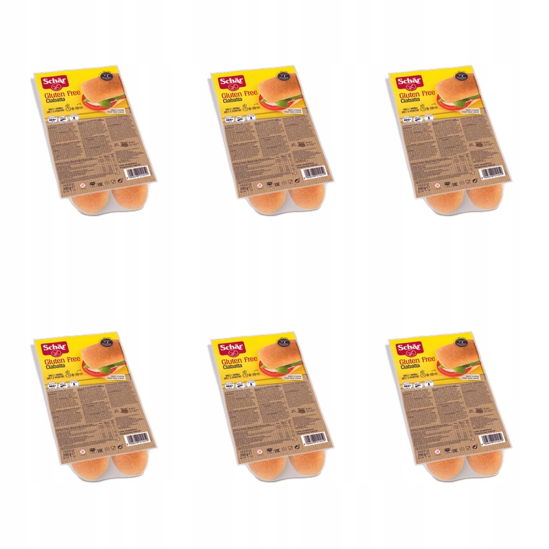 Bezlepkové rohlíky Ciabatta 200 g/SCHAR X6