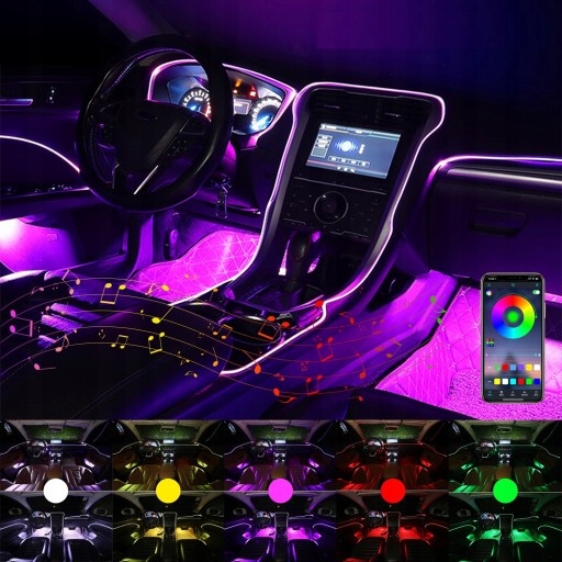 Światłowód do samochodu zestaw AMBIENT LED RGB 6M Producent części 3F Quality