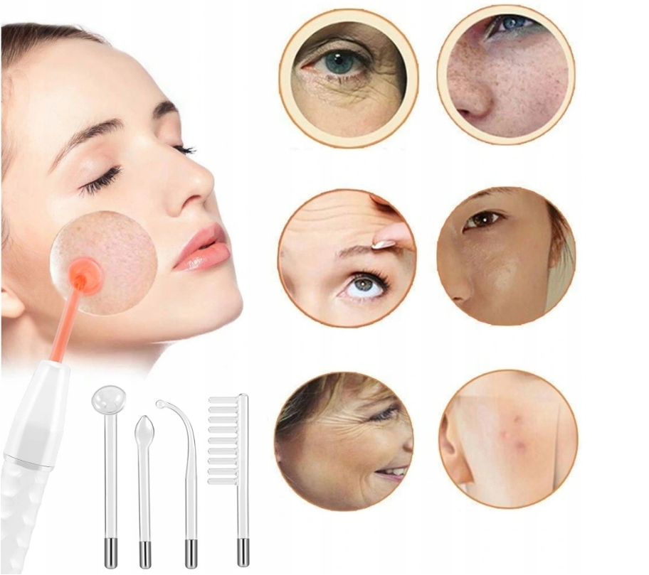 BUKINO DARSONVAL URZĄDZENIE KOSMETYCZNE + 4 PELOTY Marka 12 Benefits