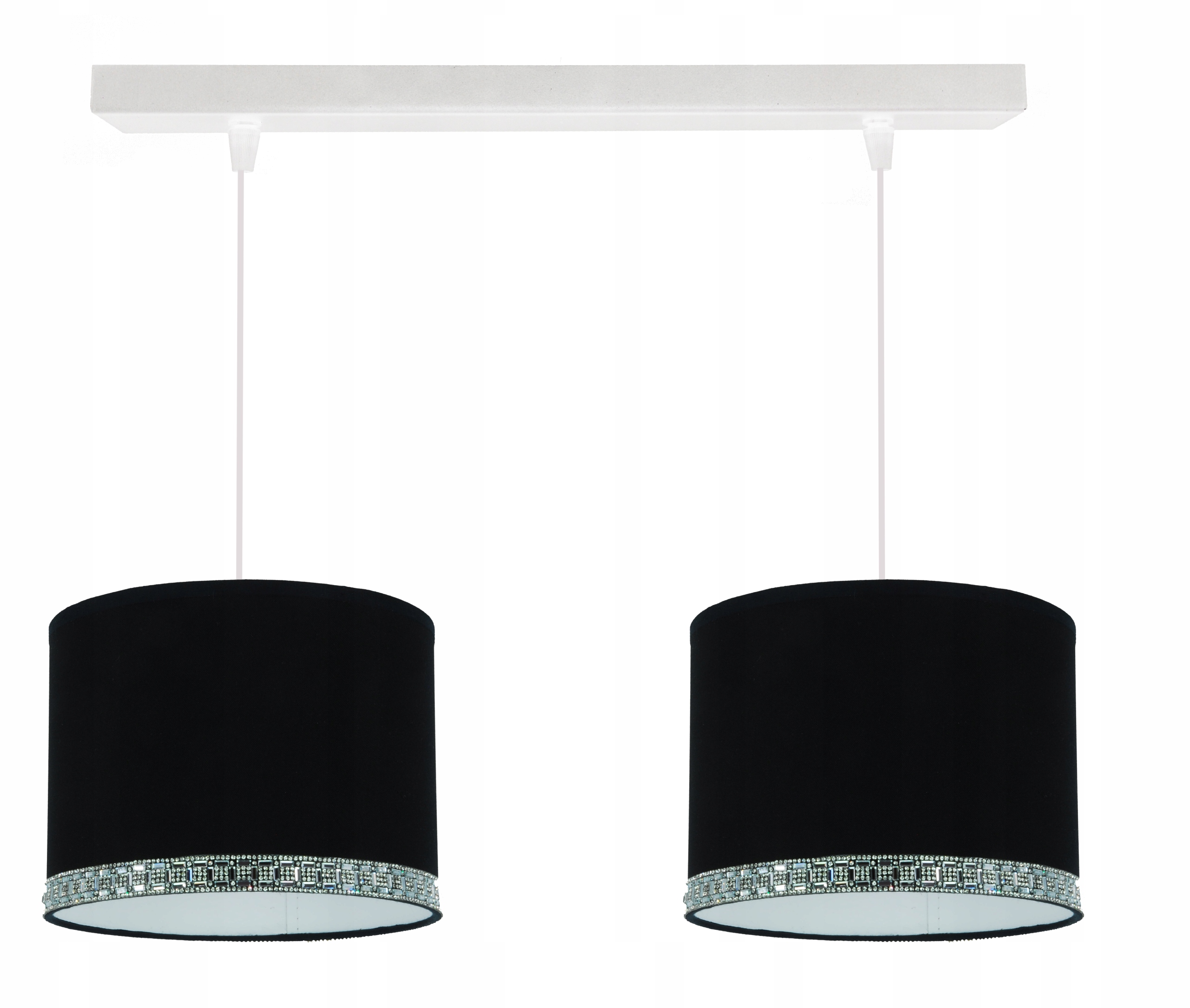 Módní závěsná stropní lampa, moderní lustr Černé stínidlo dekorace 20 cm