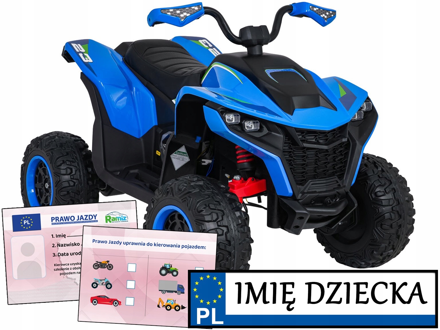 Quad Elektryczny dla dzieci na akumulator Fast Wheel pilot Rejestracja