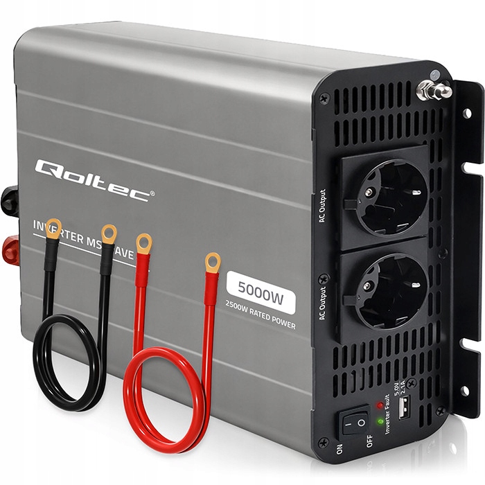 Menič napätia 12V na 230V 2500W Usb Ms Wave LiFePO4 Agm Qoltec