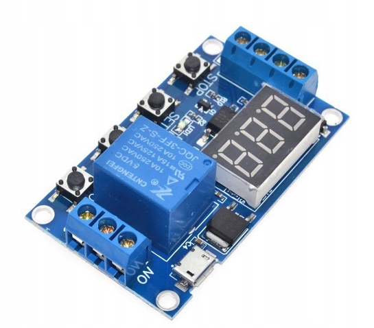 Moduł timera z przekaźnikiem 6 do 30V 10A 6-30V 1s-999min Arduino ESP DIY