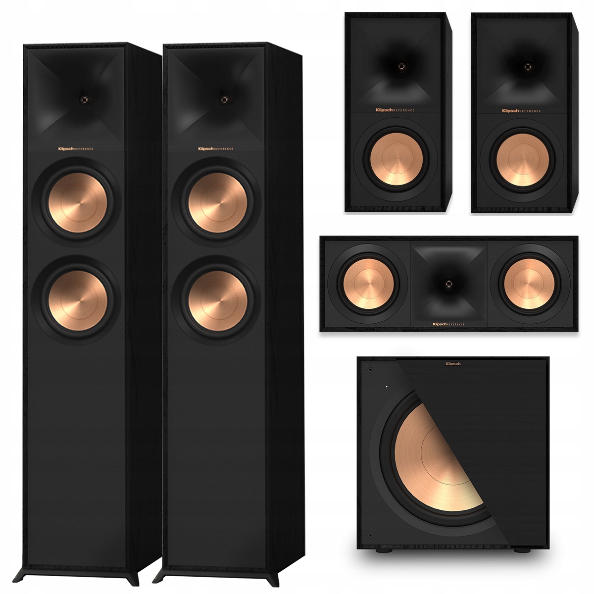 KLIPSCH R-600F + R-50M + R-50C + R-121SW ZESTAW KOLUMN KINA 5.1