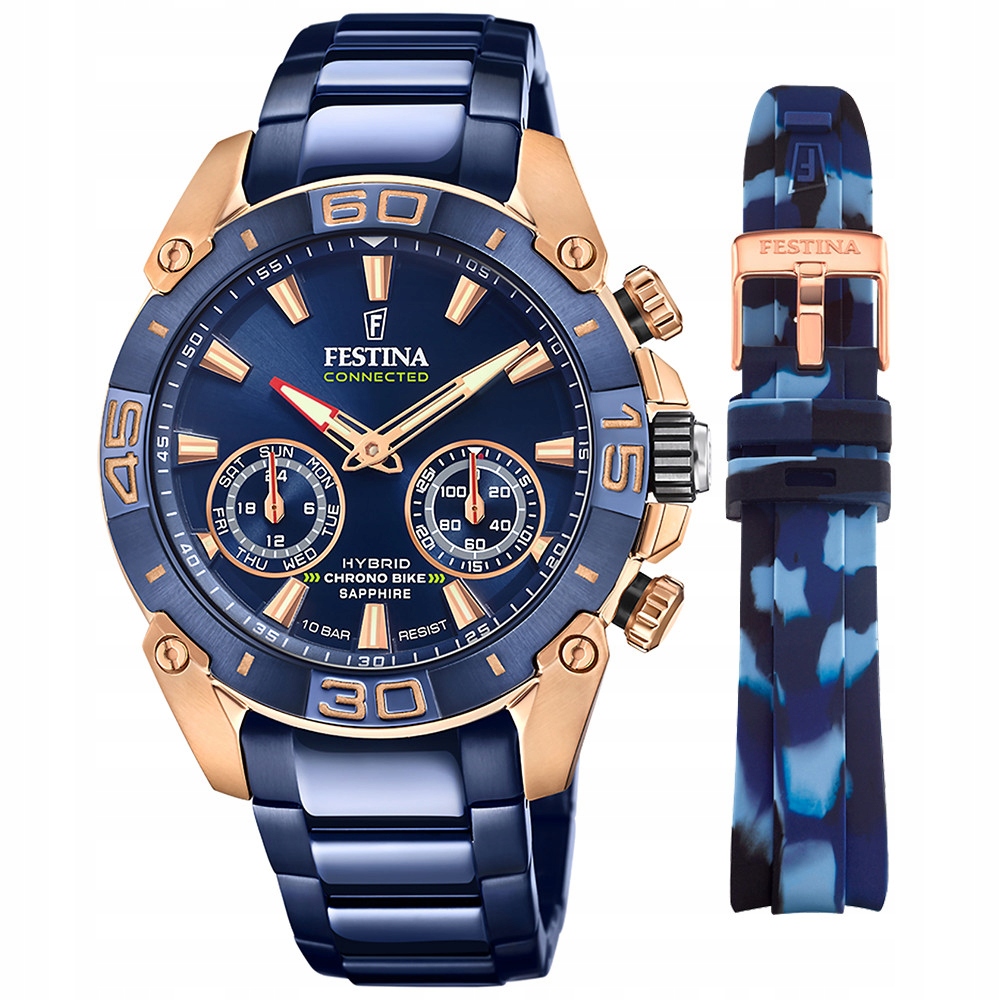 Pánské Chytré Hodinky Festina F20549-1 s modrým náramkem