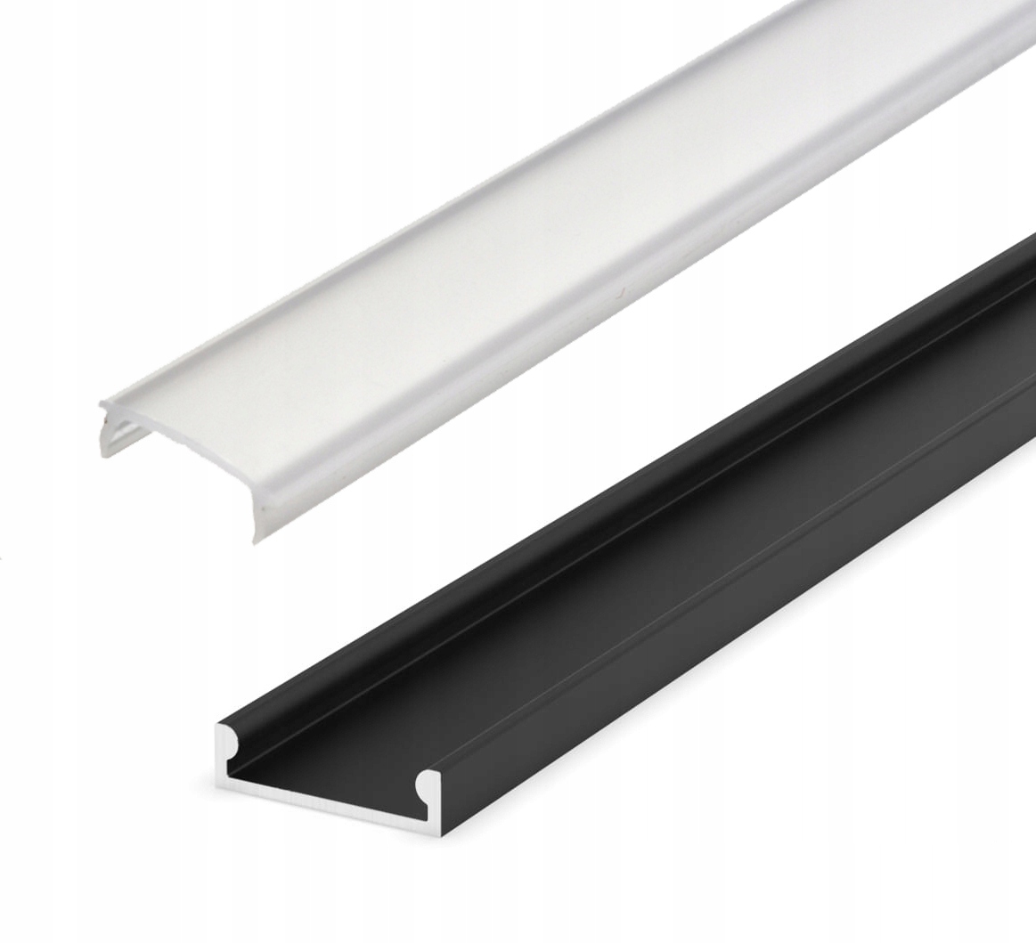 

1mb Profil Alu nawierzchniowy Płaski Czarny +klosz