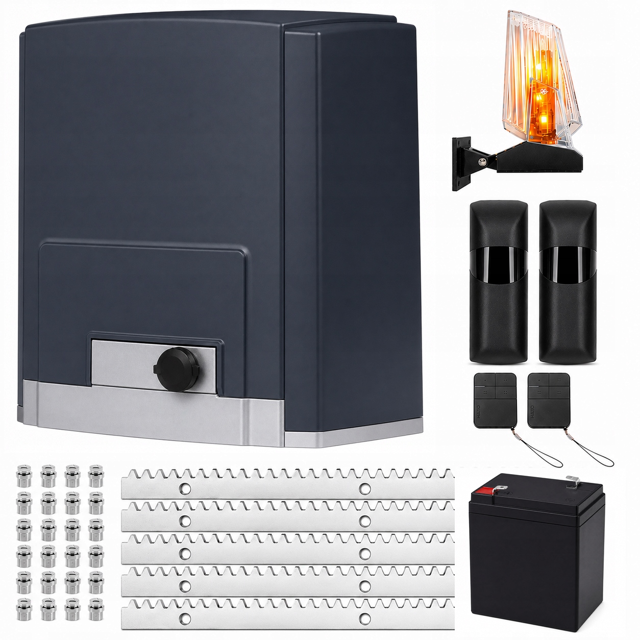 Pohon pre posuvnú bránu Hato DKC800 800KG Lišta 5 m, 2x diaľkový ovládač, lampa