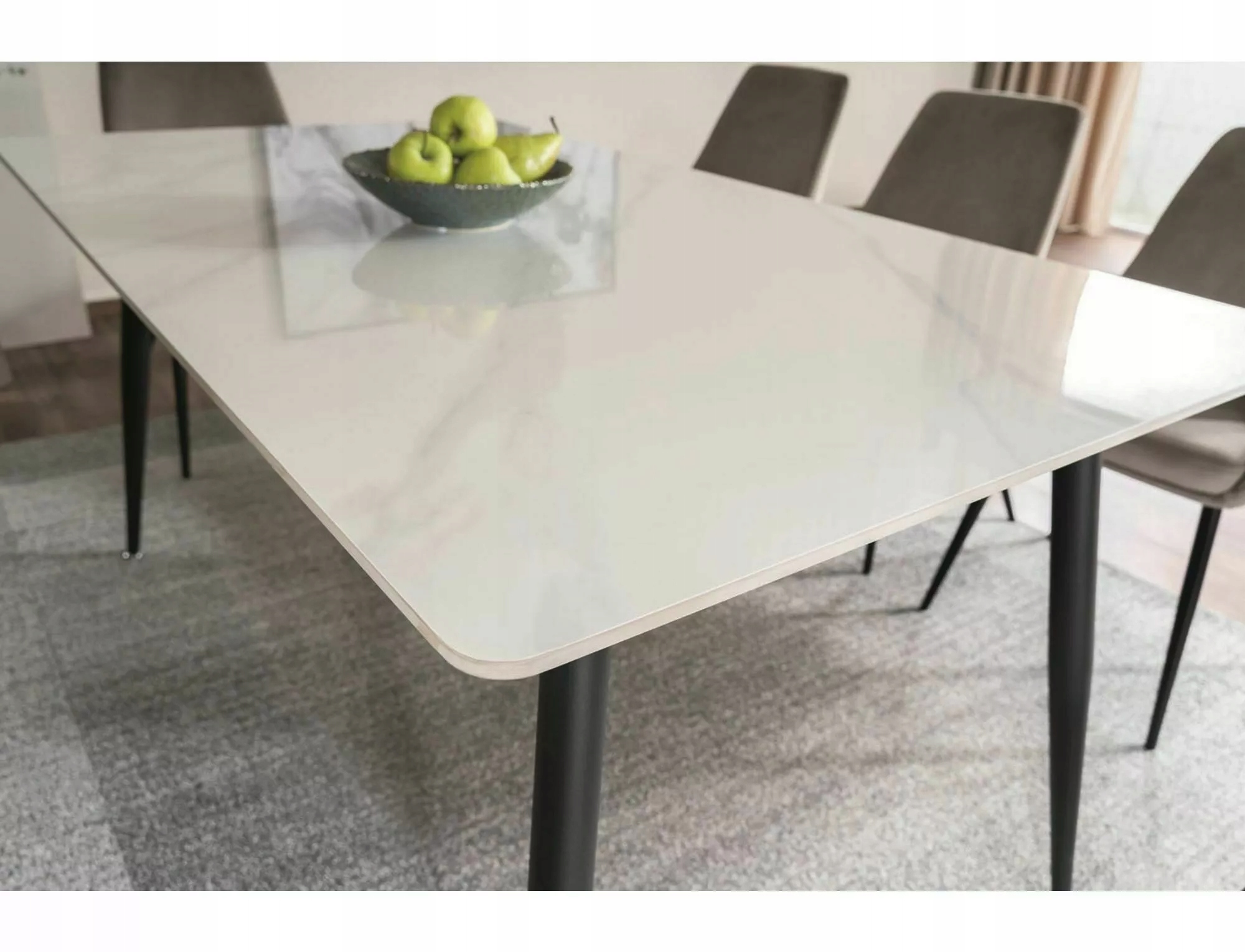 Stół Rion Biały/ Czarny Stelaż 160X90 Szerokość mebla 160 cm