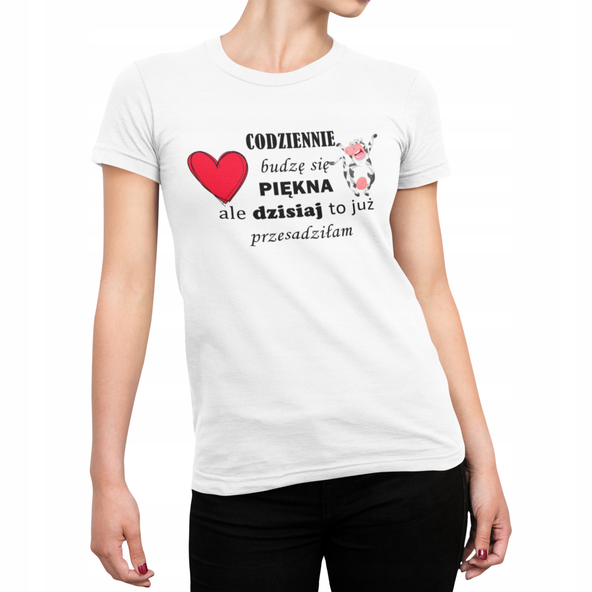 

Koszulka T-shirt Damska napisy śmieszne krówka-XL