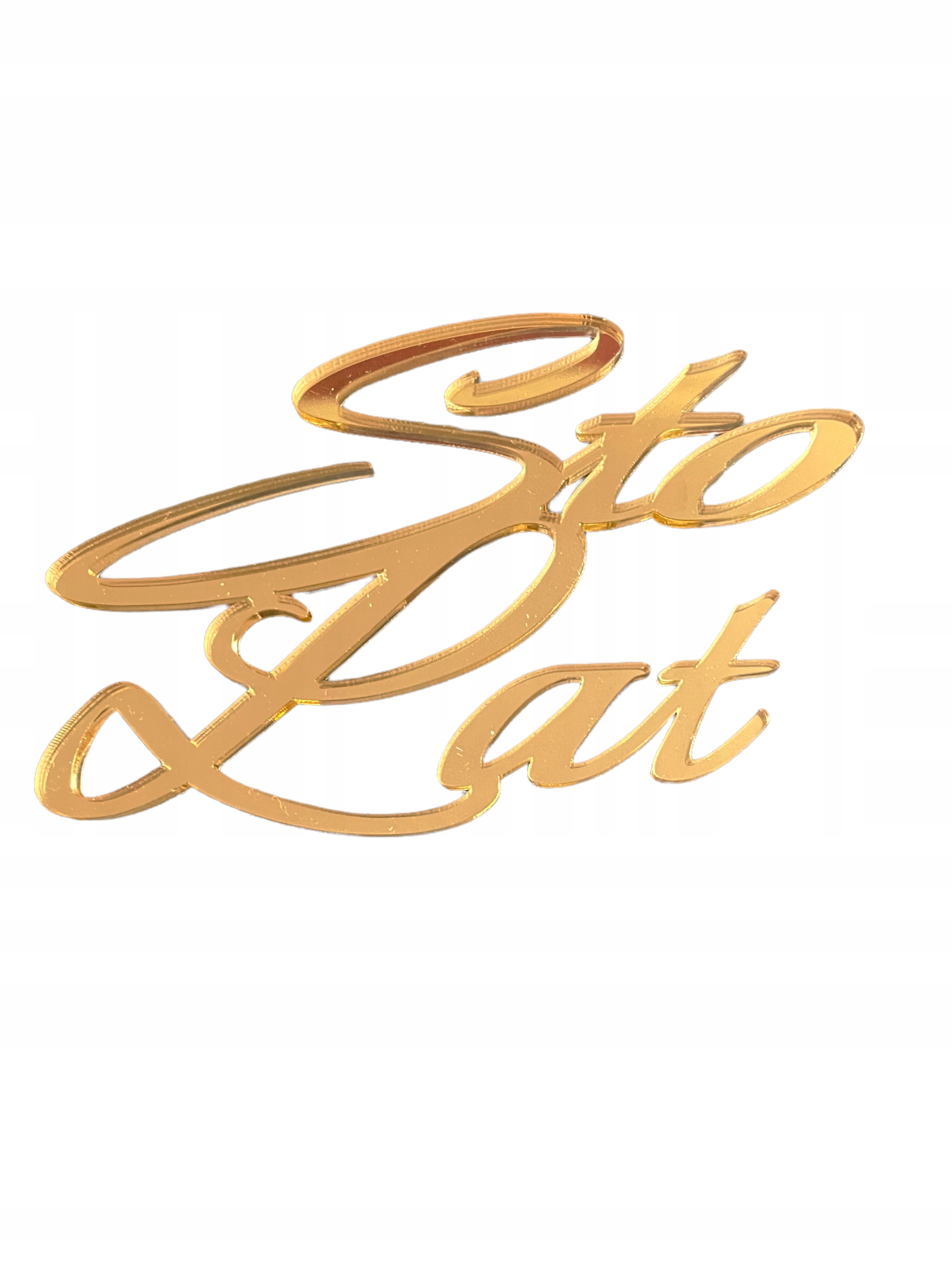 TOPPER NA Bok tortu STO LAT ZŁOTE LUSTRO ZLOTY