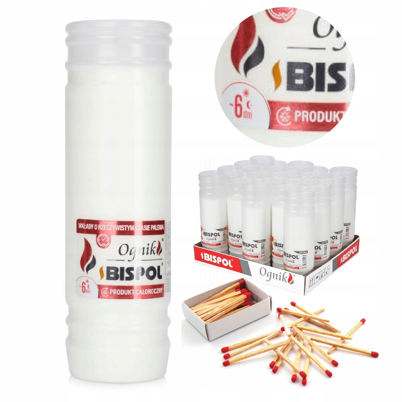 do hřbitovních svíček náplně do svíček Bispol WP6N 144H 18ks