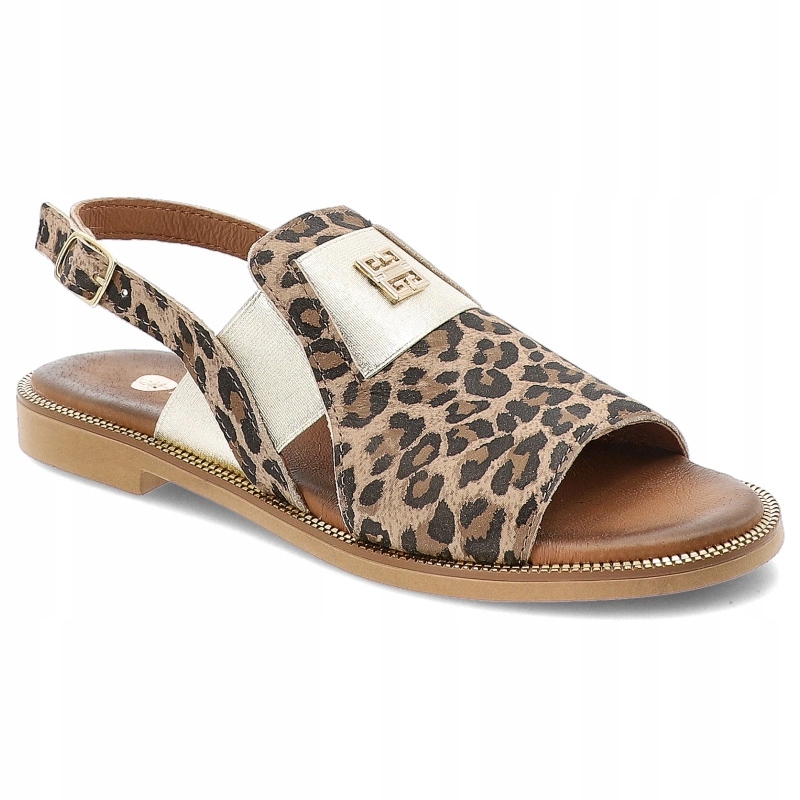 Béžové sandály Armodo Elegantní dámská obuv Leopard