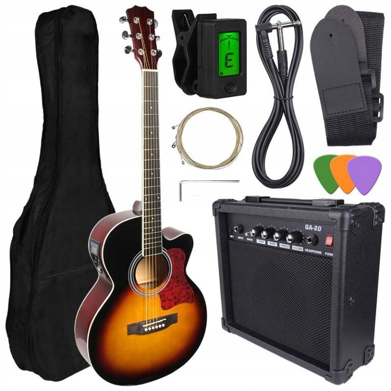 NN EAG SET SB GITARA ELEKTROAKUSTYCZNA WZMACNIACZ GITAROWY ZESTAW PODPALANA