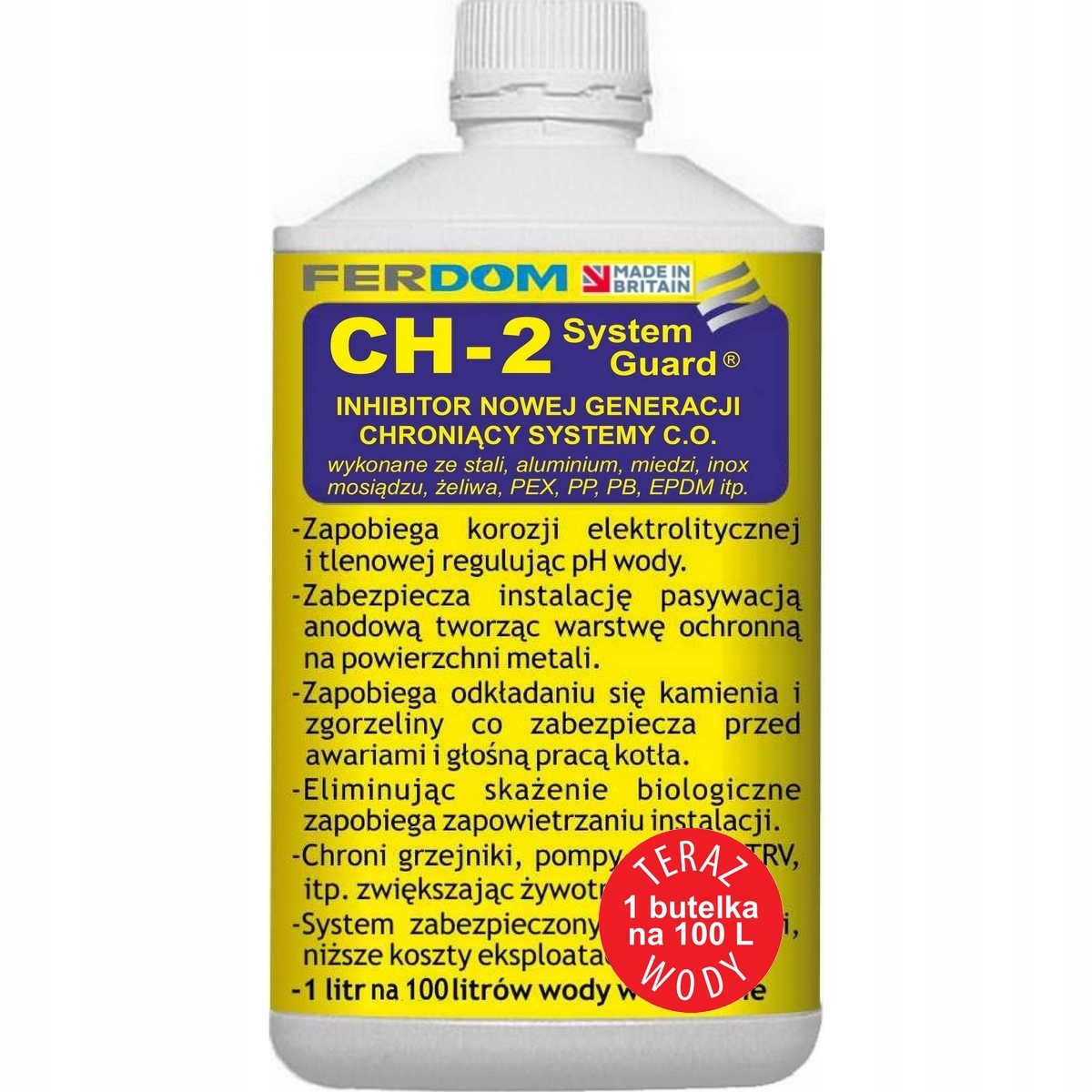 CH-2 1L „ferdom“ Univerzální inhibitor nové generace pro C.O.na 100L vody