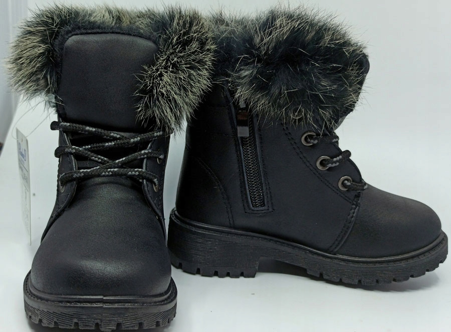 Kozaczki trapery z futerkiem r30 18,7 P5-93 czarne Płeć dziewczynki