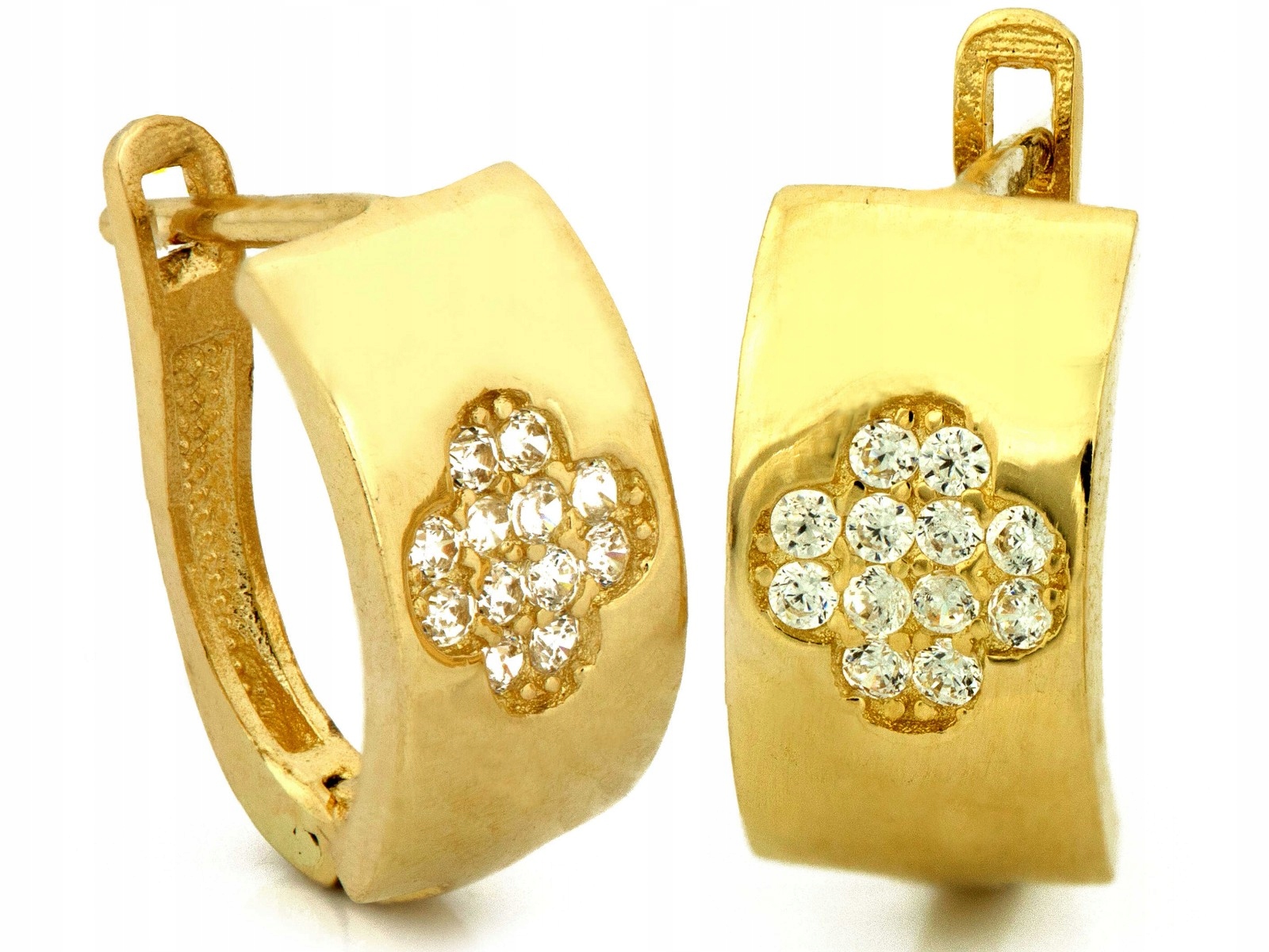 Náušnice ze zlata 585 s kamínky od klenotníka, moderní