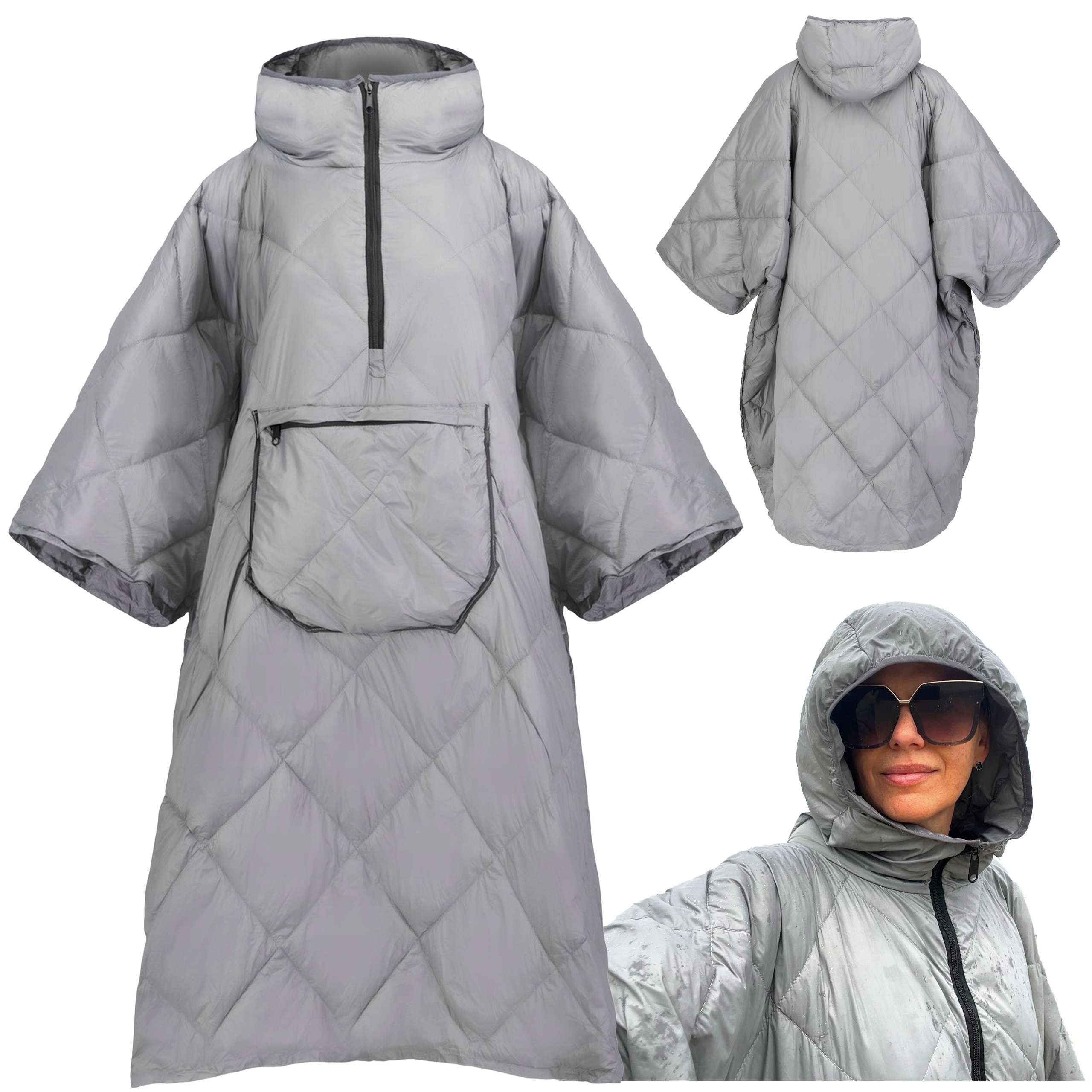 Pončo Pláštěnka Punčoška Unisex Šedá Pánské Dámské