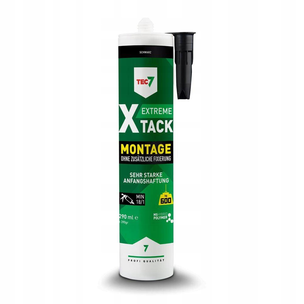Montážní lepidlo Tec7 X-Tack Extreme Ms Polimer Černé 290 ml 600 kg/m2 Silné