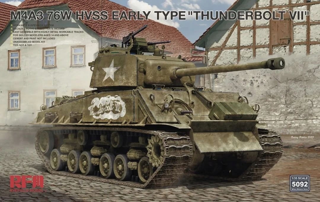 M4A3 76W Hvss Early Type 1:35 Rye Field Model 5092