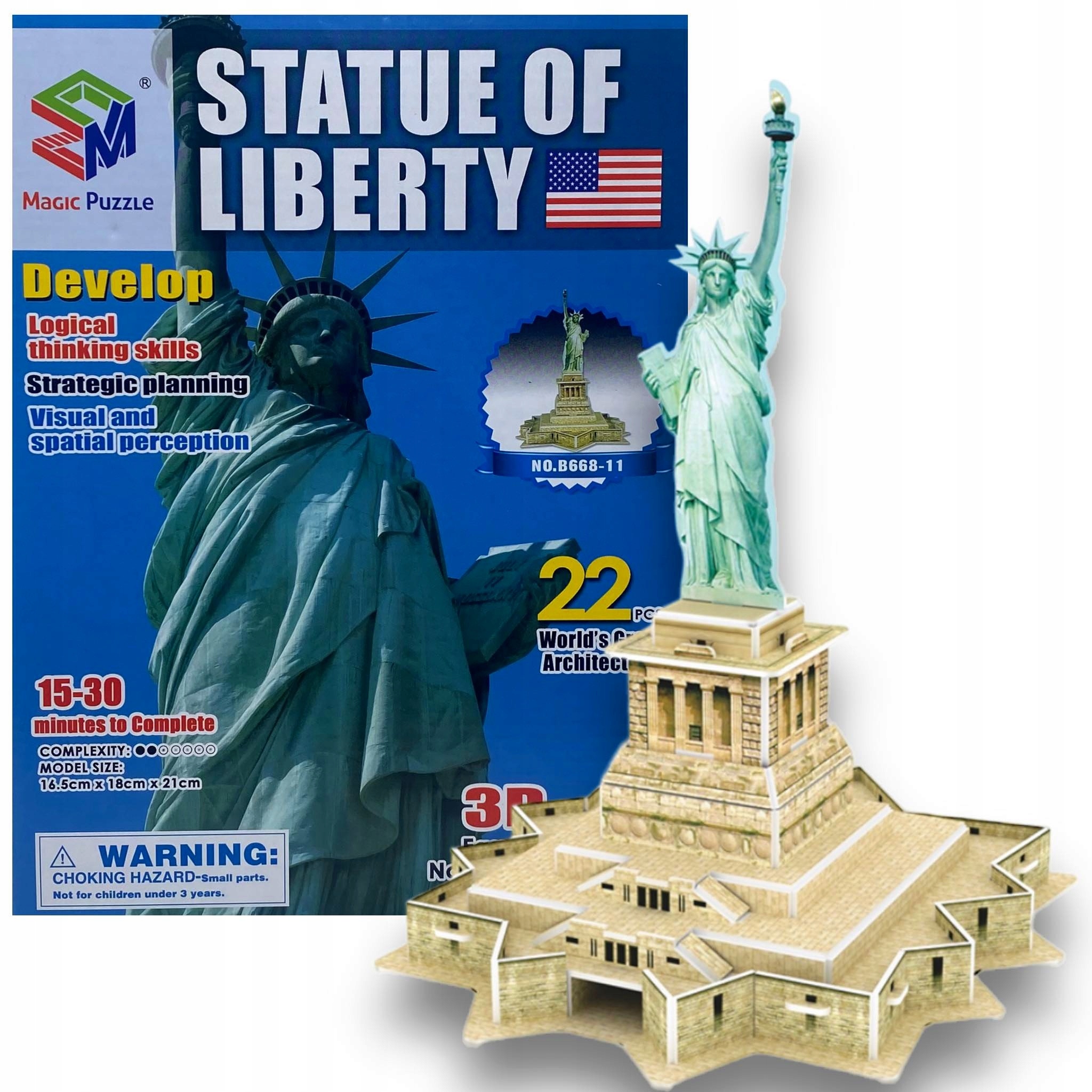 PUZZLE 3D PRZESTRZENNE STATUA WOLNOŚCI STANY 22EL