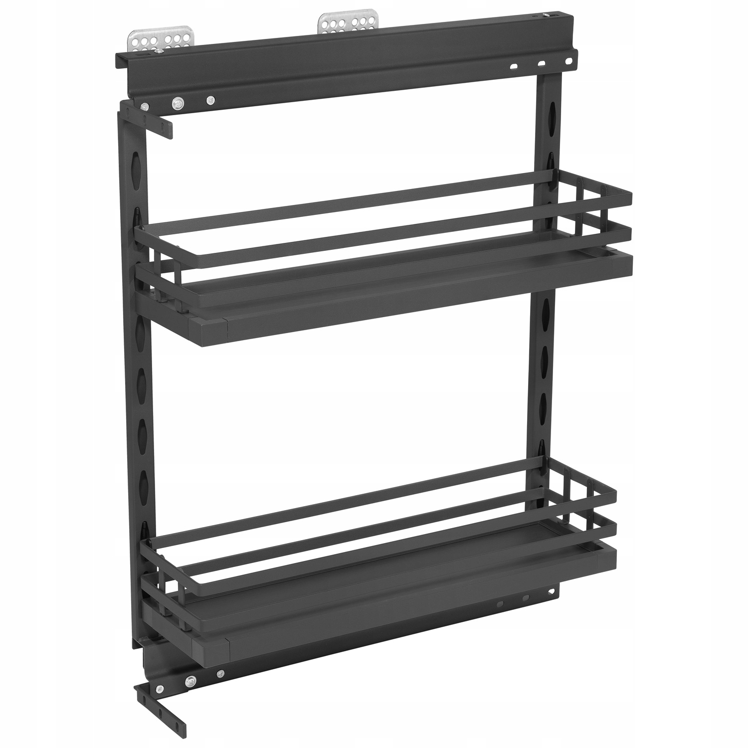 Mini Boční Nákladní Koš Do Skříně 200 MM Grafitový 2 Úrovně MPTJ009FL Amix