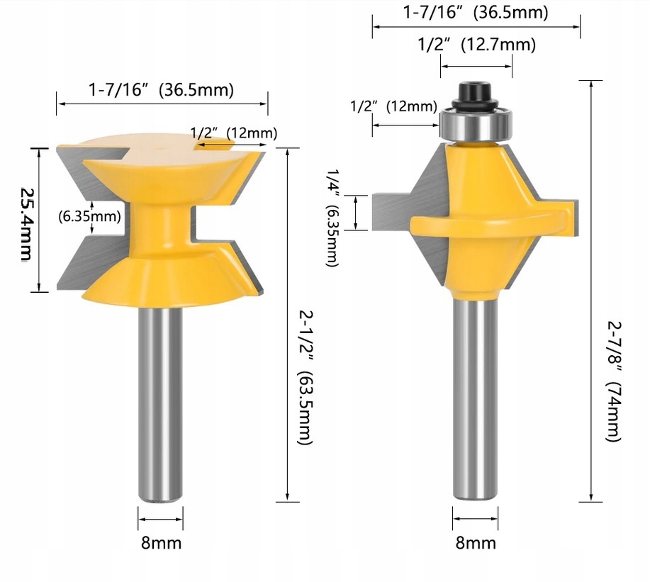 Frez do drewna łączenia na pióro 38,1mm 120 st
