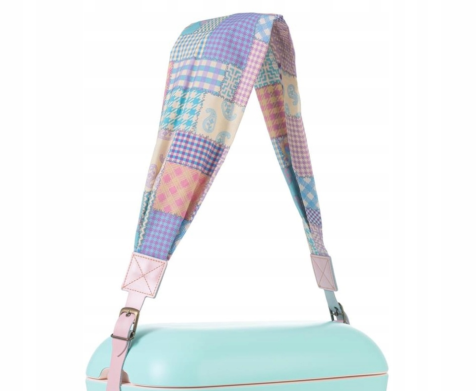Pasek do lodówki Polarbox skórzany tekstylny pudrowy patchwork 12 20