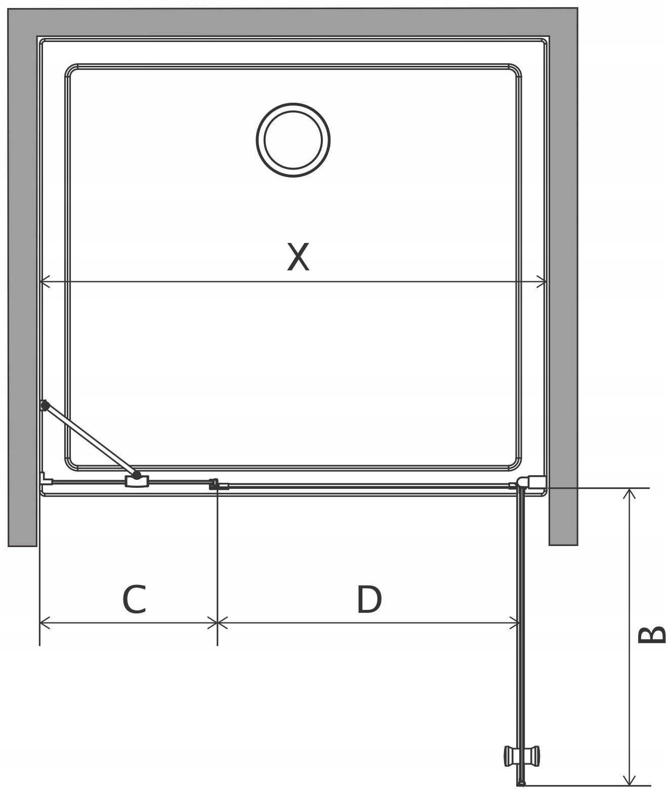 Drzwi prysznicowe szklane prysznic 100 P grafitowe Wykończenie szkła inne