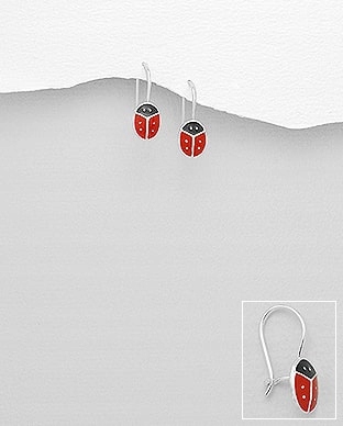 SREBRNE KOLCZYKI 925 DZIECKO DZIEWCZYNKA biedronka