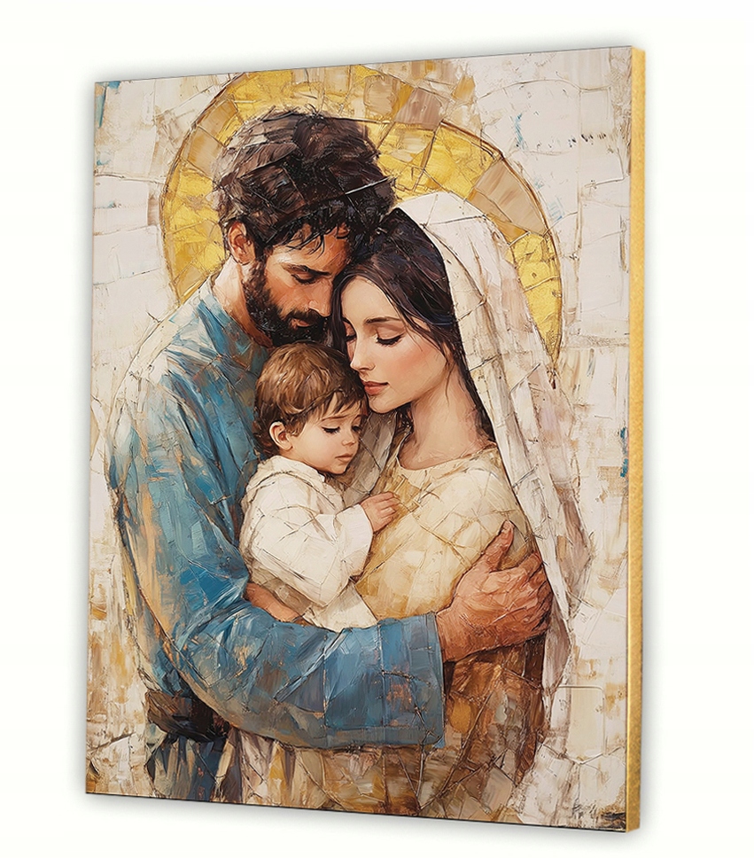 Obraz do obývacího pokoje Svatá rodina na plátně 24x30 cm náboženský dárek #909