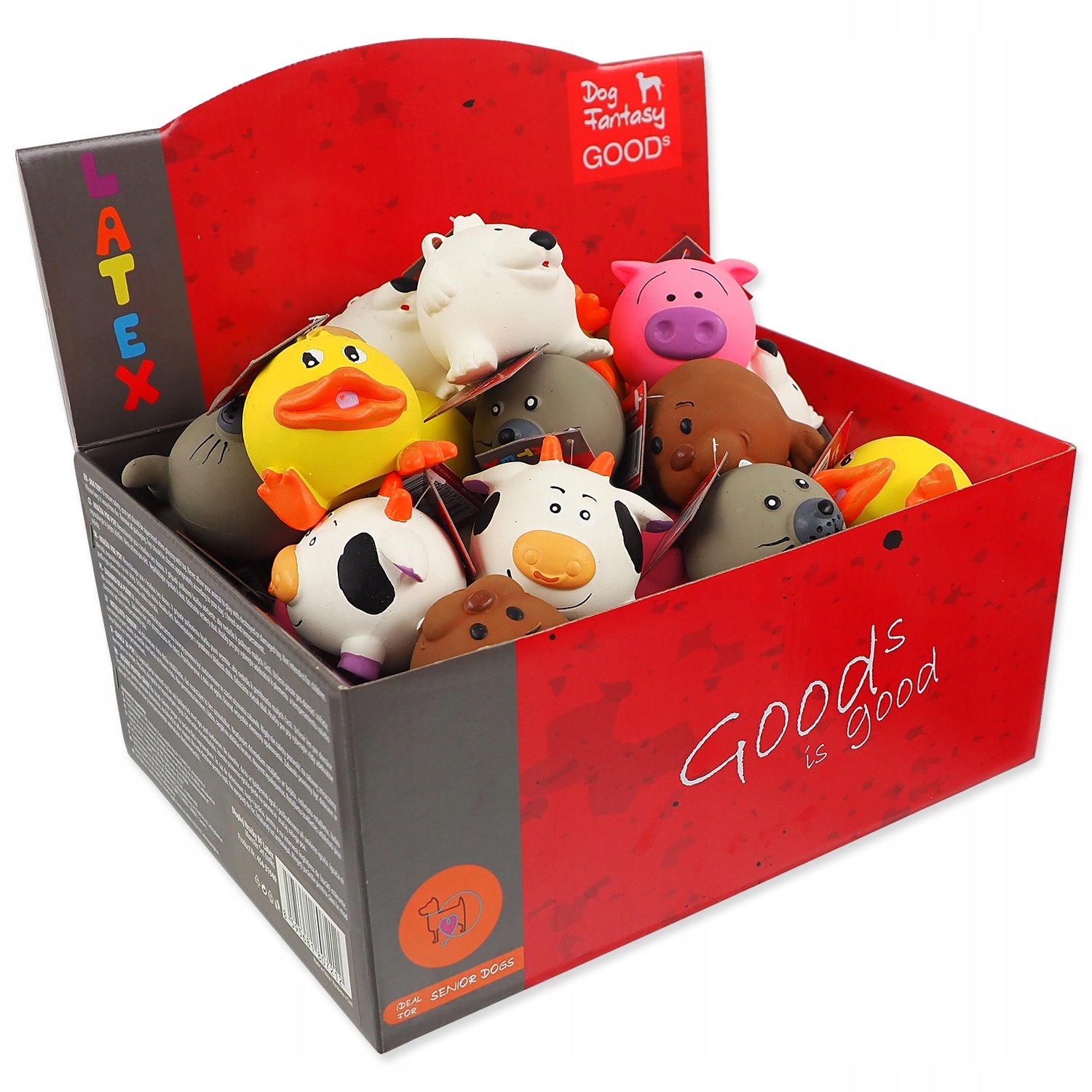 Levně Dog Fantasy Display Toys Dog Fantasy Latexová kuličková zvířátka 36 ks