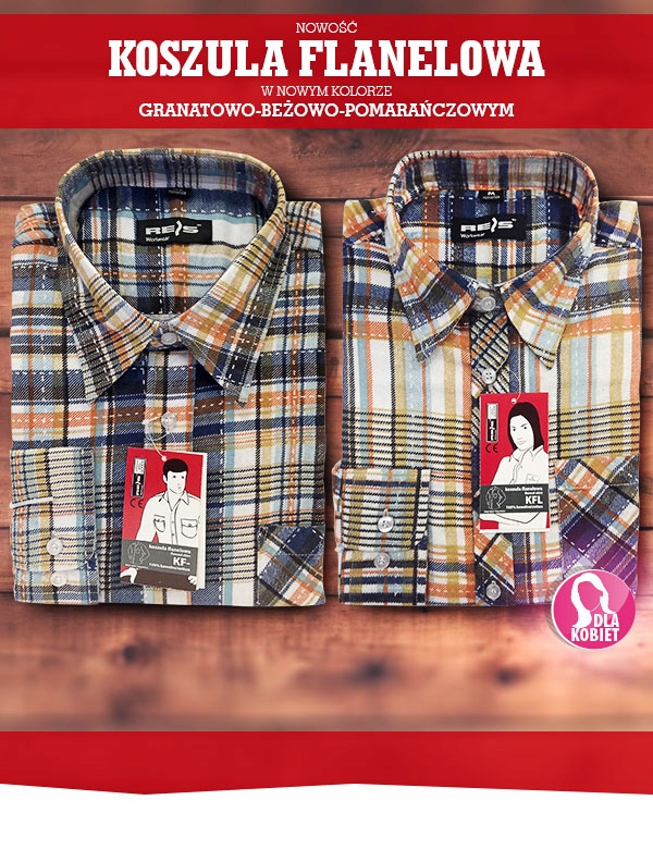 KOSZULA DAMSKA flanelowa w krate 100% BAWELNA KFL r. M Marka Reis