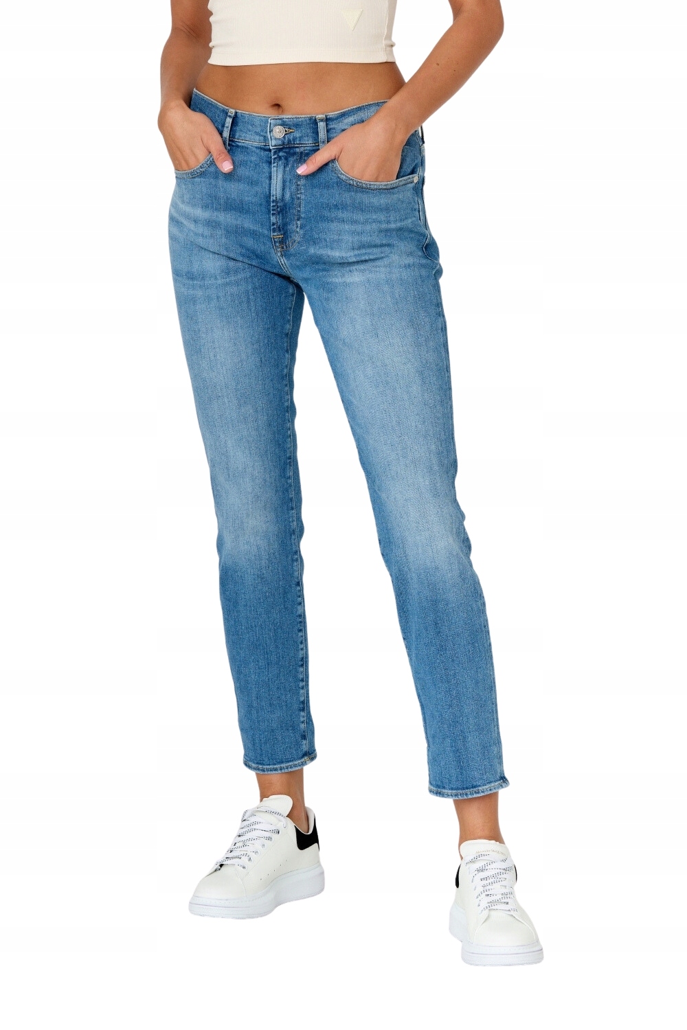 7 For All Mankind Modré dámské džíny Relaxed Skinny 28