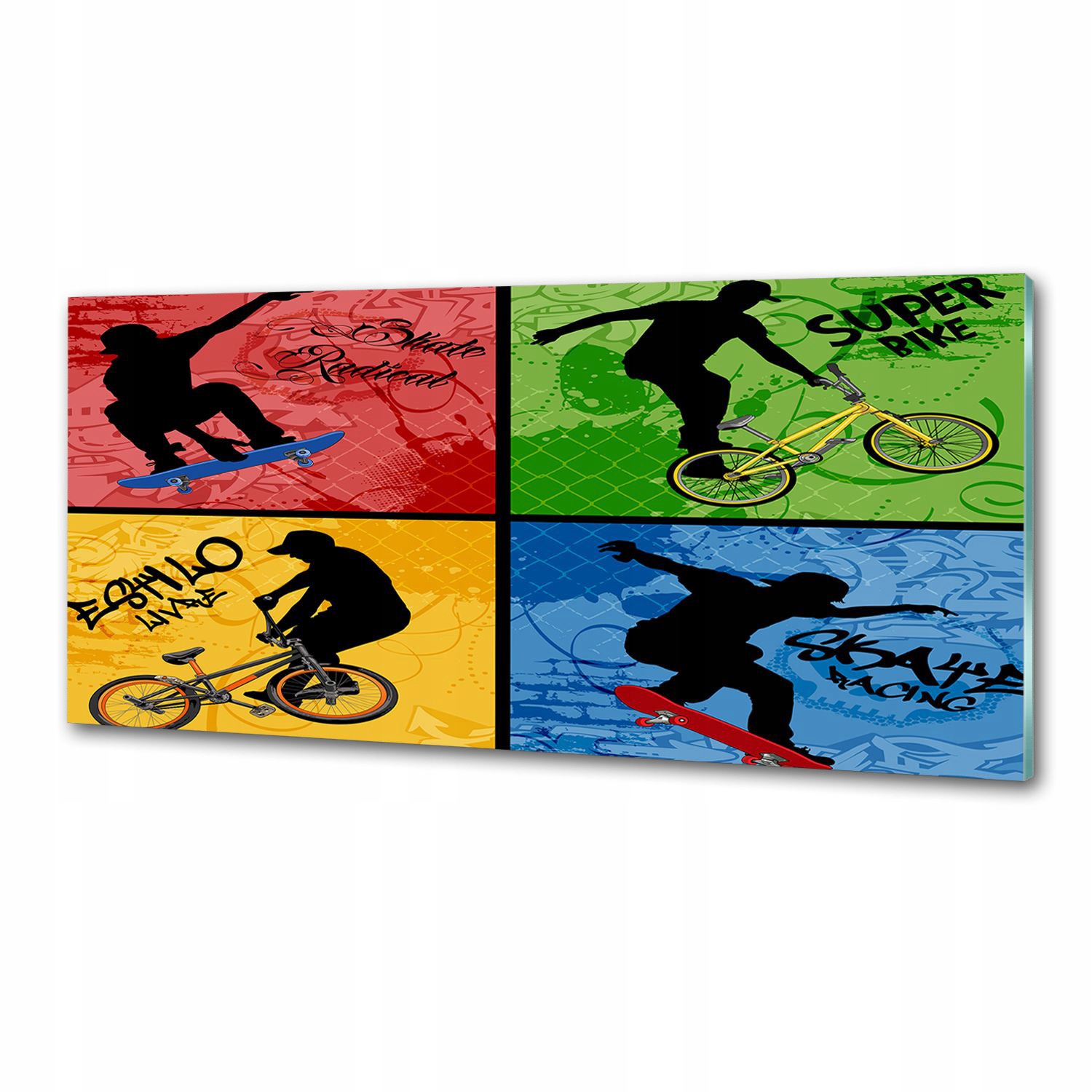 Panel do kuchyne Bicykel a skateboard 125x50 Lepidlo