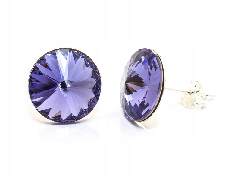 

Srebrne Kolczyki z kr. Swarovski Rivoli 12 Tanz.
