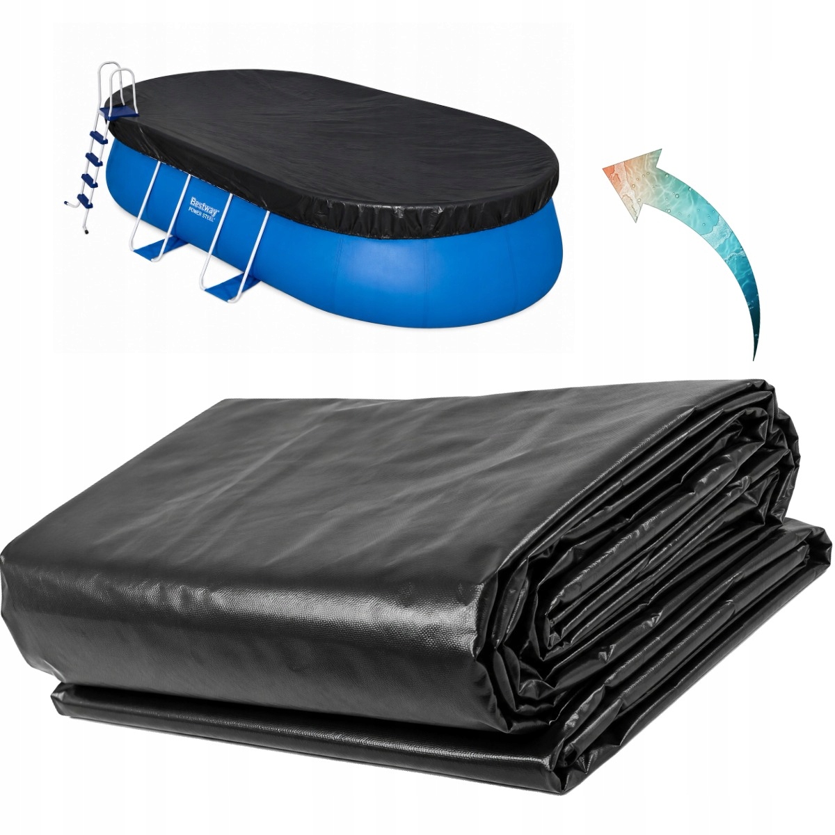 Skládací krycí plachta na bazénovou podložku pro bazén Bestway Fast Set Pool 610x366x122 cm