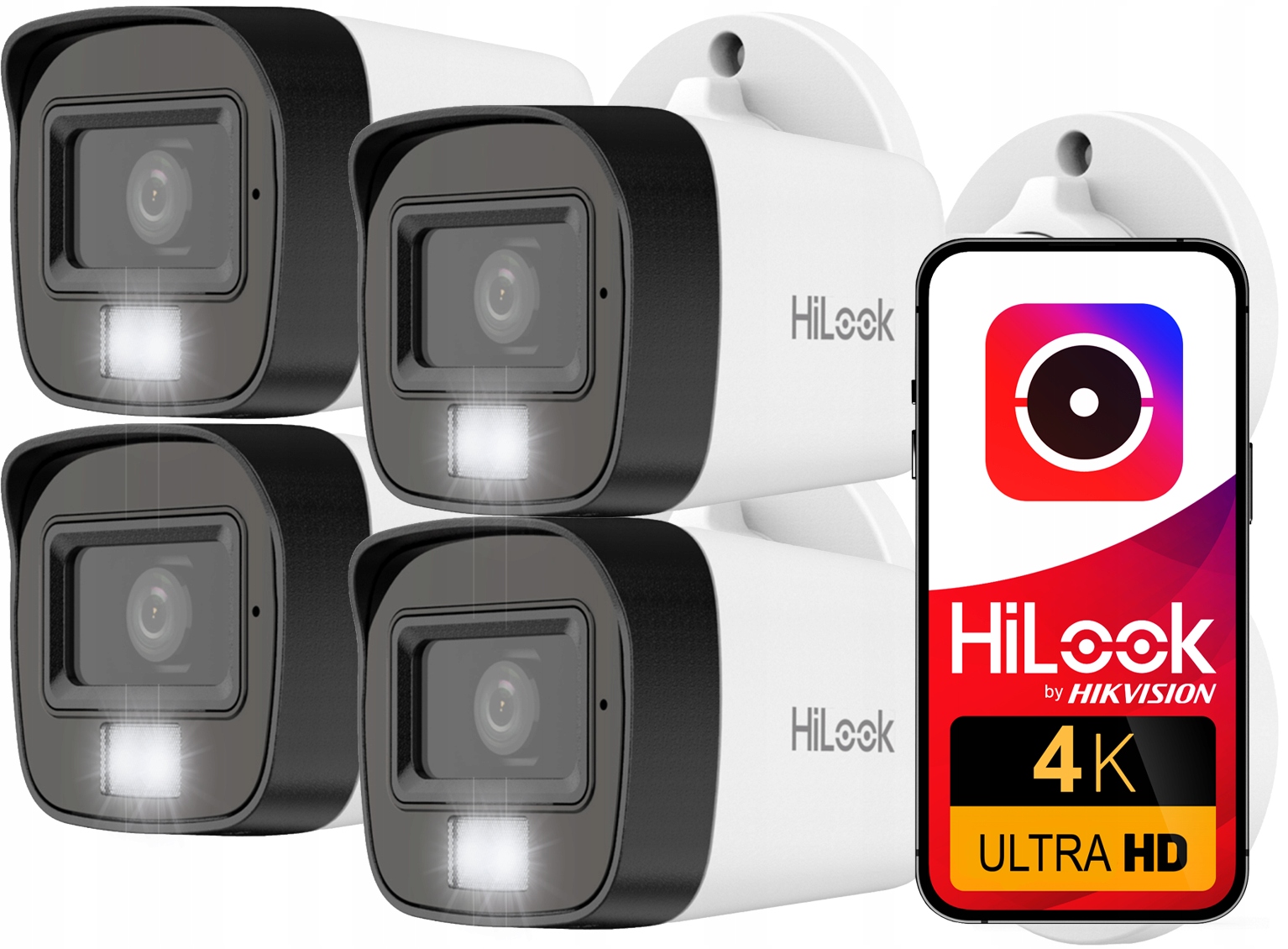 Analogové venkovní kamery x4 8 Mpx Tvi TVICAM-B8M-20DL Hikvision HiLook