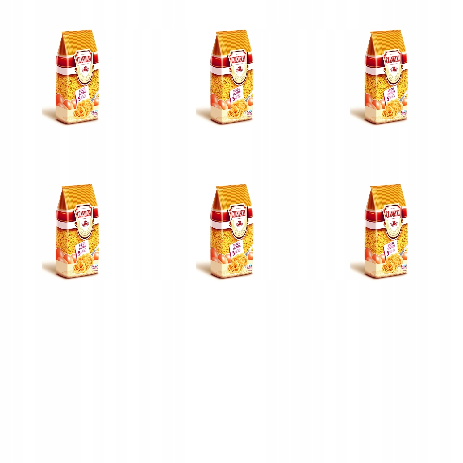 Levně 6x 500g Czaniec těstoviny nitka val. Karton